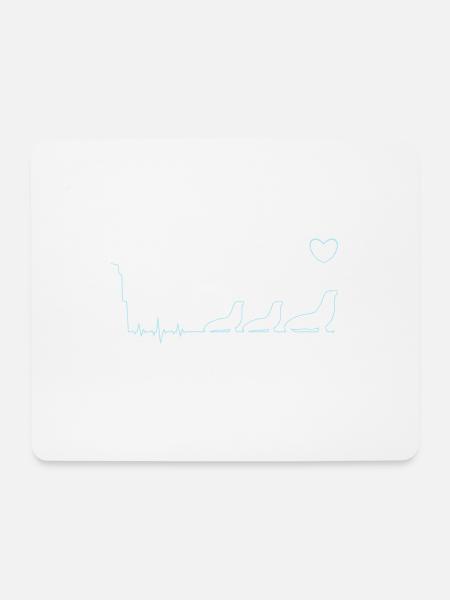 Herzschlag Robben EKG Heartbeat - Mousepad (Querformat) - Weiß
