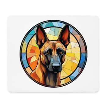 Belgische Malinois-Hunderasse Aquarellglas - Mousepad (Querformat) - Weiß - Vorne