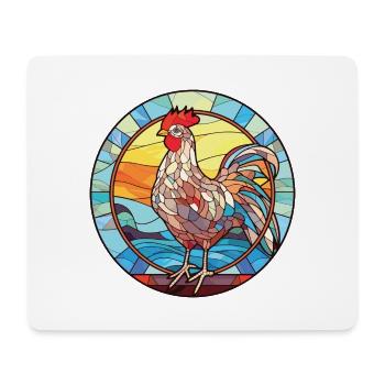 Bunte Aquarell-Tierillustration des Huhns - Mousepad (Querformat) - Weiß - Vorne