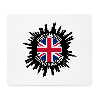 Portsmouth Skyline UK Flagge Reise Souvenir - Mousepad (Querformat) - Weiß - Vorne