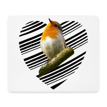 Rotkehlchen robin Erithacus rubecula - Mousepad (Querformat) - Weiß - Vorne