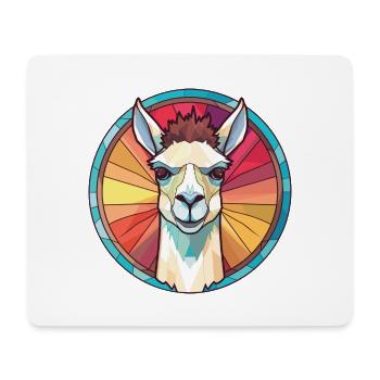 Lamas buntes Aquarell Tier Haustier Illustration - Mousepad (Querformat) - Weiß - Vorne