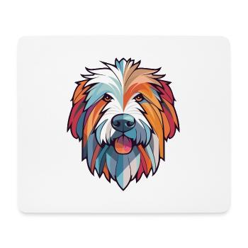 Pyrenäen-Schäferhund-Hunderasse buntes Aquarell - Mousepad (Querformat) - Weiß - Vorne