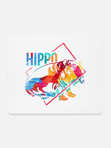 Massives Nilpferd Flusspferd - Mousepad (Querformat) - Weiß