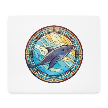 Bunte Aquarell-Tierillustration des Blauwals - Mousepad (Querformat) - Weiß - Vorne