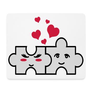 Puzzle-Paar - Mousepad (Querformat) - Weiß - Vorne