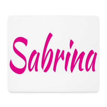 Sabrina Schriftzug Pink - Mousepad (Querformat) - Weiß - Vorne