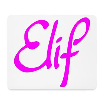 Neon Elif Schriftzug - Mousepad (Querformat) - Weiß - Vorne