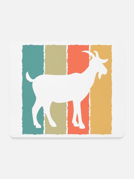 Ziegen-Silhouette auf Pastellstreifen - Mousepad (Querformat) - Weiß