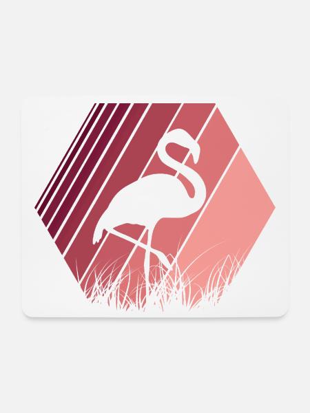Flamingo - Mousepad (Querformat) - Weiß