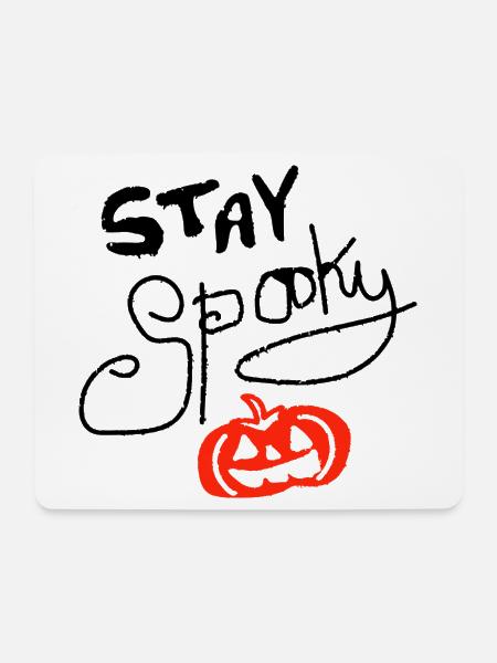 stay spooky Kürbis - Mousepad (Querformat) - Weiß