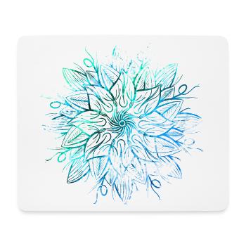Mandala - Blau - Mousepad (Querformat) - Weiß - Vorne