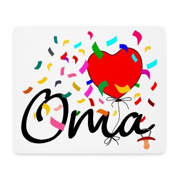 Oma Konfetti - Mousepad (Querformat) - Weiß - Vorne