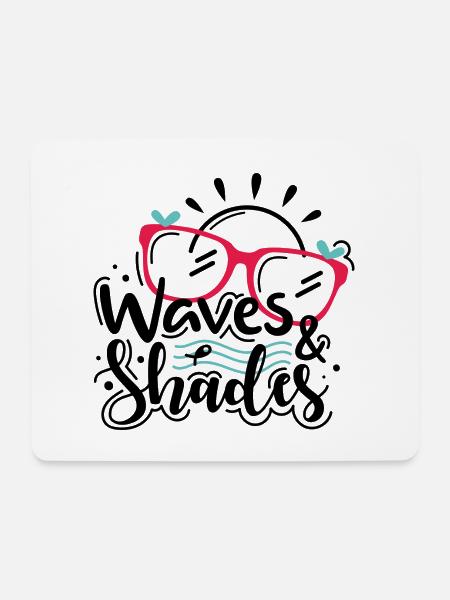 Waves And Shades - Mousepad (Querformat) - Weiß