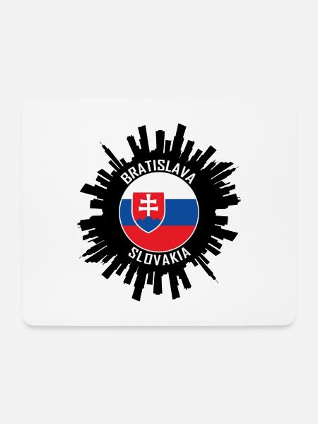 Bratislava Skyline Slowakei Flagge Reisesouvenir - Mousepad (Querformat) - Weiß