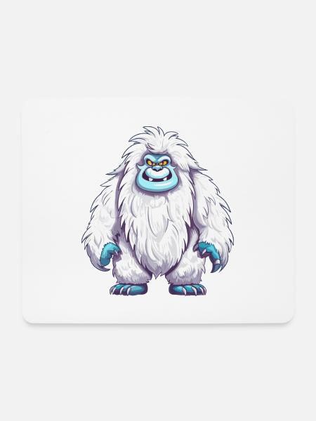 Yeti Buntes Aquarell Cartoon Kawaii Tier - Mousepad (Querformat) - Weiß