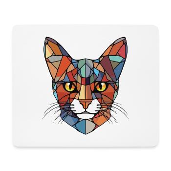 Europäisch Kurzhaar Hauskatze Rasse Bunt - Mousepad (Querformat) - Weiß - Vorne