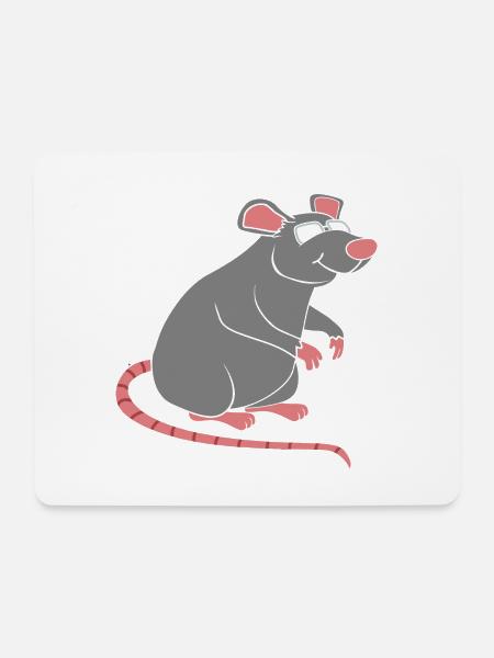 Ratte - Mousepad (Querformat) - Weiß