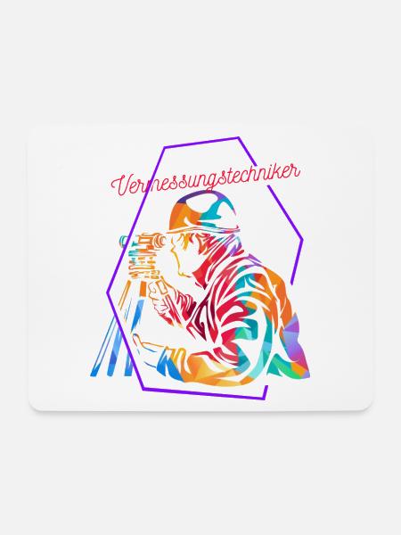 Maßgenauer Vermesser Katasteramt - Mousepad (Querformat) - Weiß