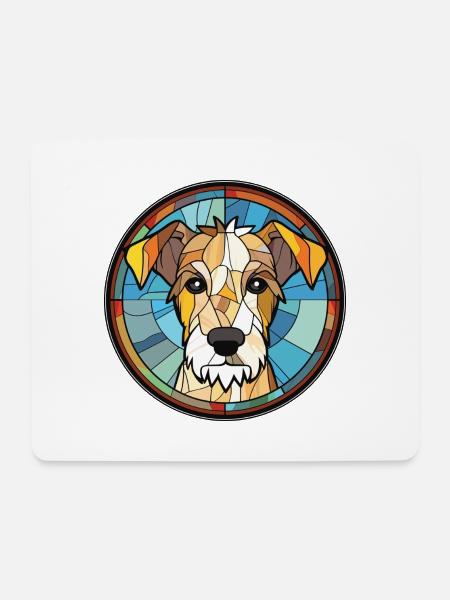 Möwe Terrier Hunderasse Aquarell Illustration - Mousepad (Querformat) - Weiß