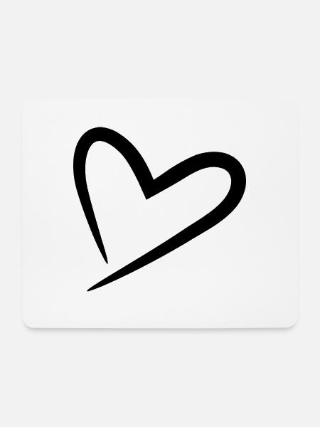 Herz - Mousepad (Querformat) - Weiß