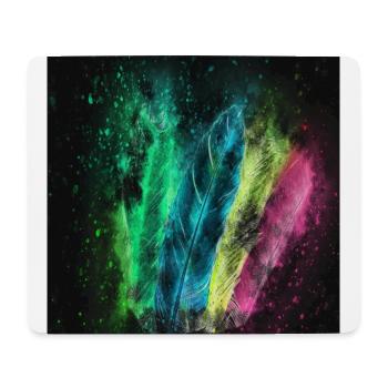 Federn Watercolor - Mousepad (Querformat) - Weiß - Vorne