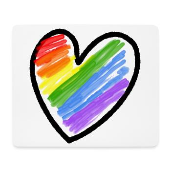 Regenbogenfahne LGBTQ Herz - Mousepad (Querformat) - Weiß - Vorne