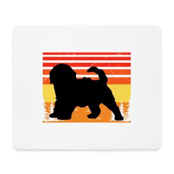 Cockapoo Hundeliebhaber Silhouette Vintage Sonnenuntergang - Mousepad (Querformat) - Weiß - Vorne