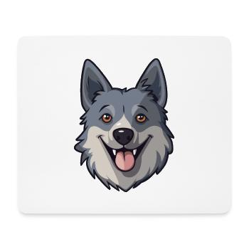 Norwegischer Elchhund Hunderasse Aquarell Karikatur Ka - Mousepad (Querformat) - Weiß - Vorne