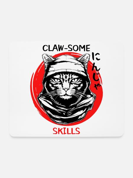 Ninja Cat - Mousepad (Querformat) - Weiß