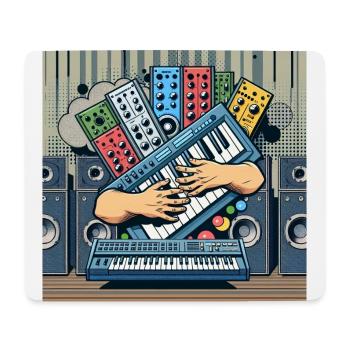 Keyboard & Synthesizer Umarmung 1 - Mousepad (Querformat) - Weiß - Vorne