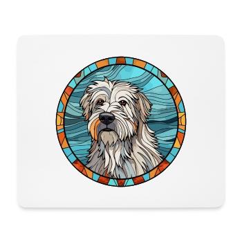 Pyrenäen-Schäferhund Hunderasse Buntes Glas - Mousepad (Querformat) - Weiß - Vorne
