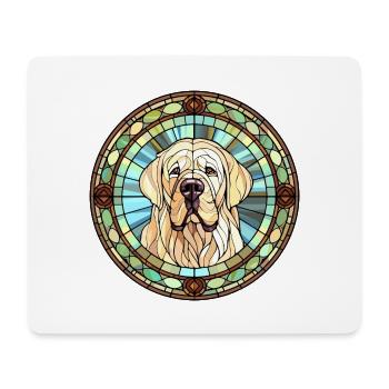Pyrenäen-Mastiff-Hunderasse Buntglas Bunt - Mousepad (Querformat) - Weiß - Vorne