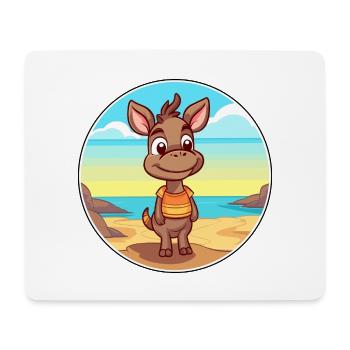 Bongo Aquarell Cartoon Kawaii Clipart Tier - Mousepad (Querformat) - Weiß - Vorne