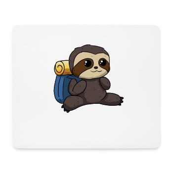 Wanderer Faultier Wanderung Bergsteiger - Mousepad (Querformat) - Weiß - Vorne