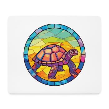 Bunte Aquarell-Tierillustration der Schildkröte - Mousepad (Querformat) - Weiß - Vorne