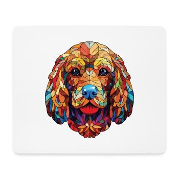 Cockapoo Hunderasse Aquarell Glas Illustration - Mousepad (Querformat) - Weiß - Vorne