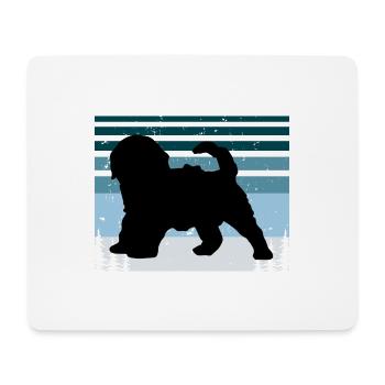 Cockapoo Hundeliebhaber Silhouette Vintage Sonnenuntergang - Mousepad (Querformat) - Weiß - Vorne