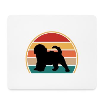 Cockapoo Hundeliebhaber Silhouette Vintage Sonnenuntergang - Mousepad (Querformat) - Weiß - Vorne