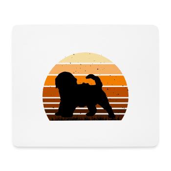 Cockapoo Hund Liebhaber Silhouette Vintage Sonnenuntergang - Mousepad (Querformat) - Weiß - Vorne