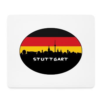 Stuttgart Deutschland Flagge Skyline Silhouette Reisen - Mousepad (Querformat) - Weiß - Vorne