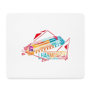 Seelenvolle Mundharmonika Melodie - Mousepad (Querformat) - Weiß - Vorne