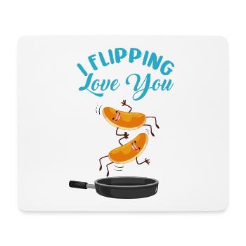 Herziger Pfannkuchen Liebesfrühstück - Mousepad (Querformat) - Weiß - Vorne
