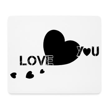 love you valentine couple hearts - Mousepad (Querformat) - Weiß - Vorne