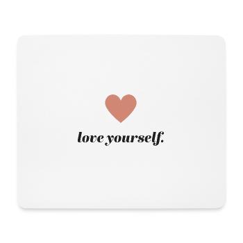 Herz Selbstliebe Schriftzug - Mousepad (Querformat) - Weiß - Vorne