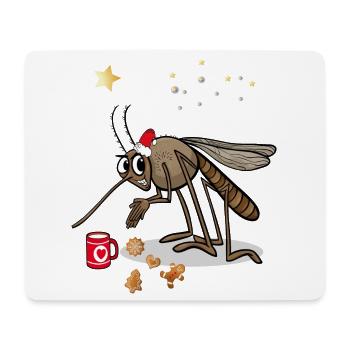 Stechmücke freut sich auf Weihnachten - Mousepad (Querformat) - Weiß - Vorne