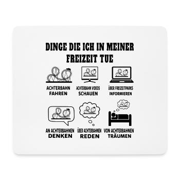 Dinge die ich in meiner Freizeit tue Achterbahn - Mousepad (Querformat) - Weiß - Vorne