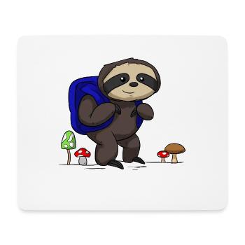 Sloth Rucksack Fautier Exkurs Wanderung - Mousepad (Querformat) - Weiß - Vorne