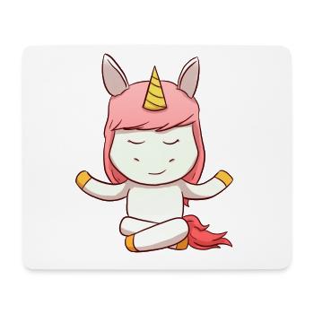Unicorn Meditation - Mousepad (Querformat) - Weiß - Vorne