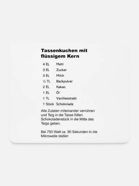 Tassenkuchen Rezept - Mousepad (Querformat) - Weiß